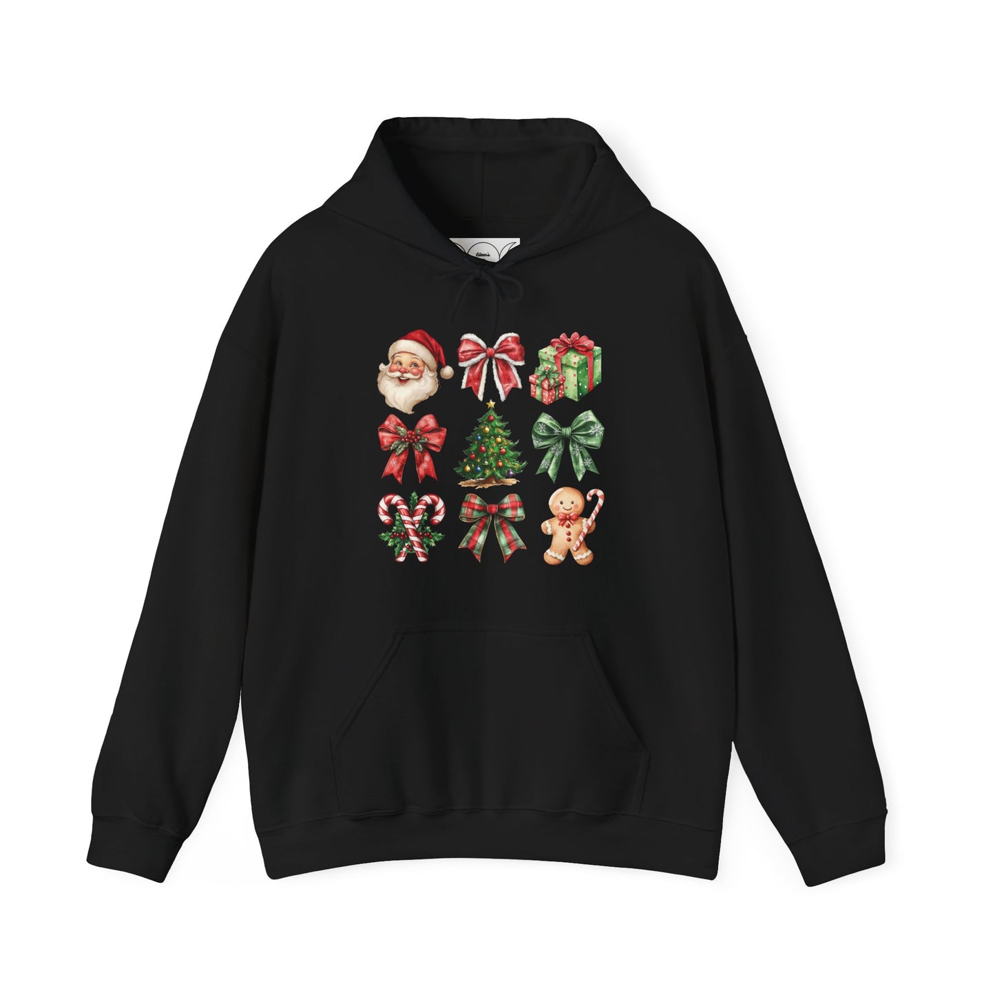 Christmas and bows , Unisex Heavy Blend™ Hooded Sweatshirt (no sleeve arm design)