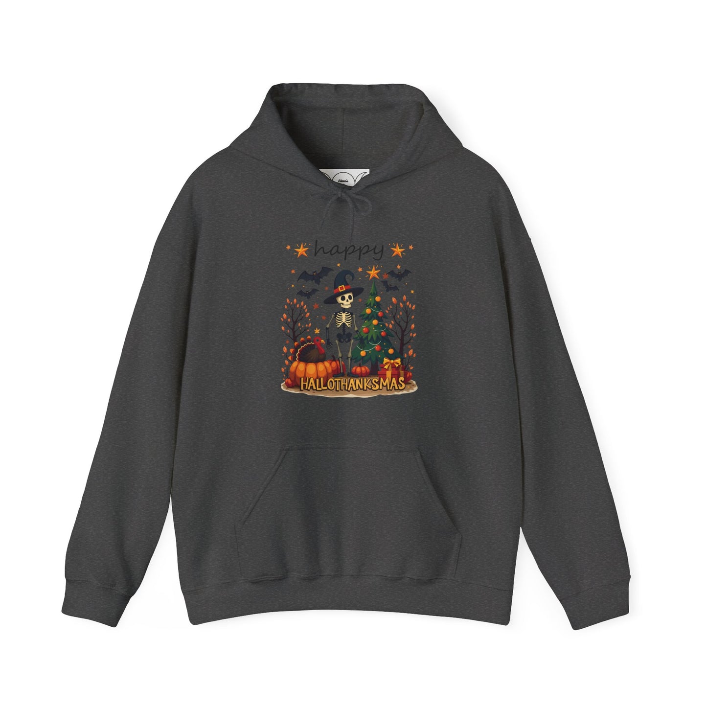 Happy hallothankmas , Unisex Heavy Blend™ Hooded Sweatshirt (no side arm design)
