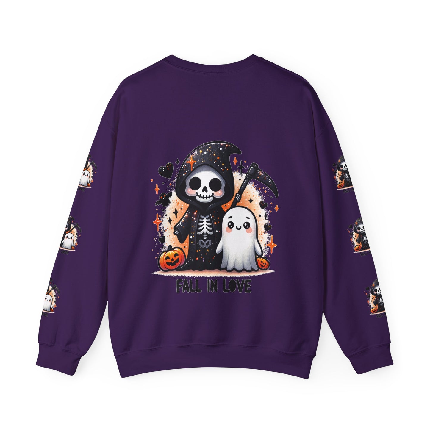 Fall in love, ™ Crewneck Sweatshirt ( sleeve design )