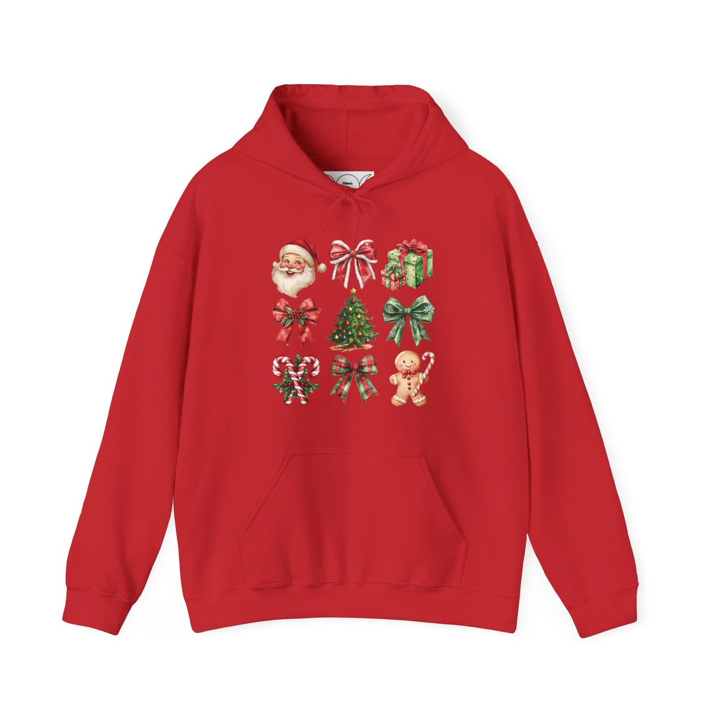 Christmas and bows , Unisex Heavy Blend™ Hooded Sweatshirt (no sleeve arm design)