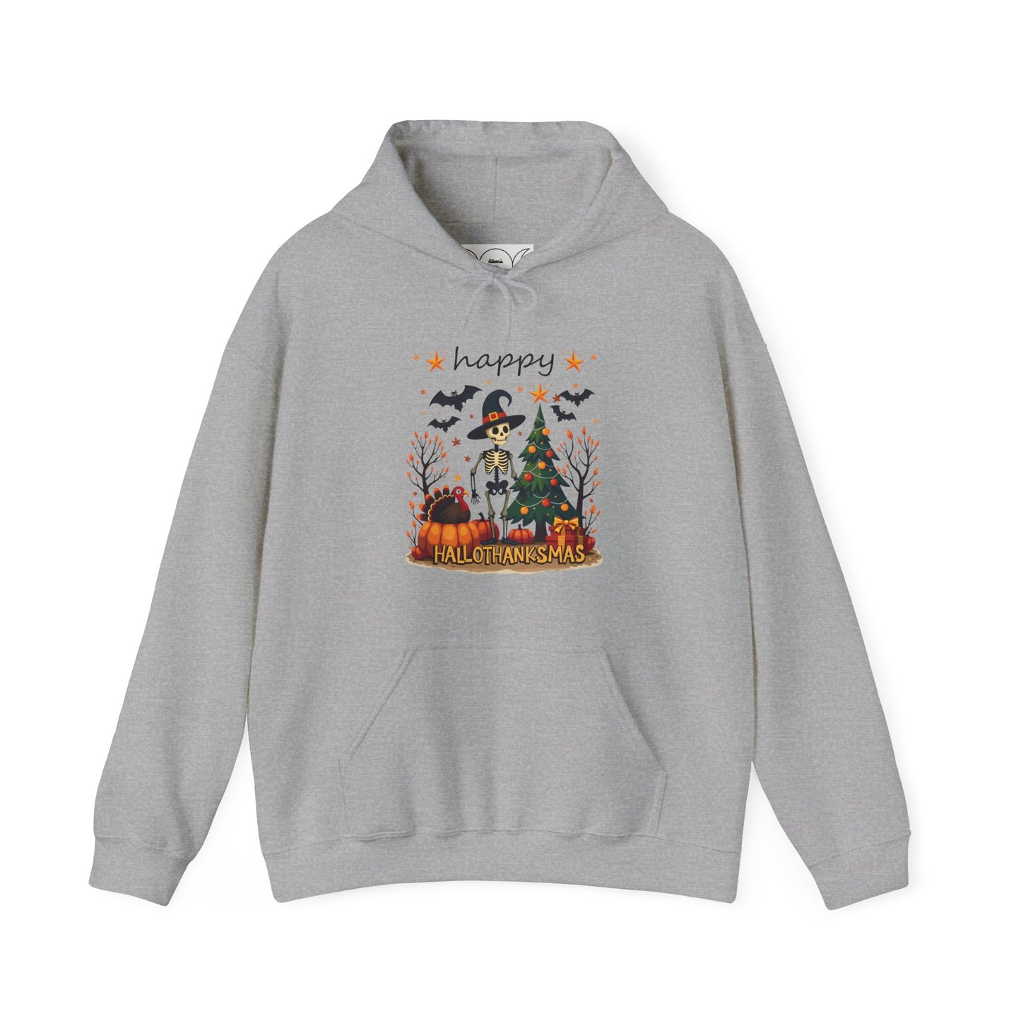Happy hallothankmas , Unisex Heavy Blend™ Hooded Sweatshirt (no side arm design)