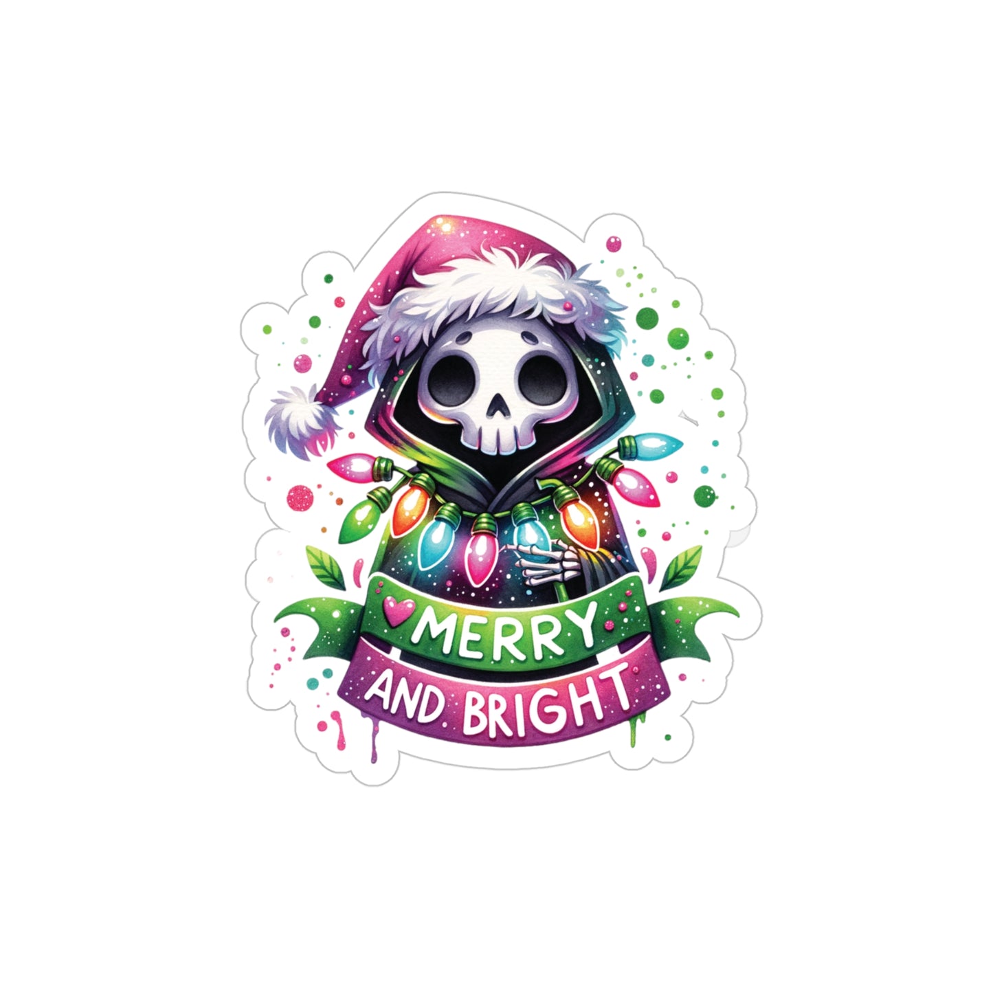 Merry and bright, Transparent Outdoor Stickers, Die-Cut, 1pc