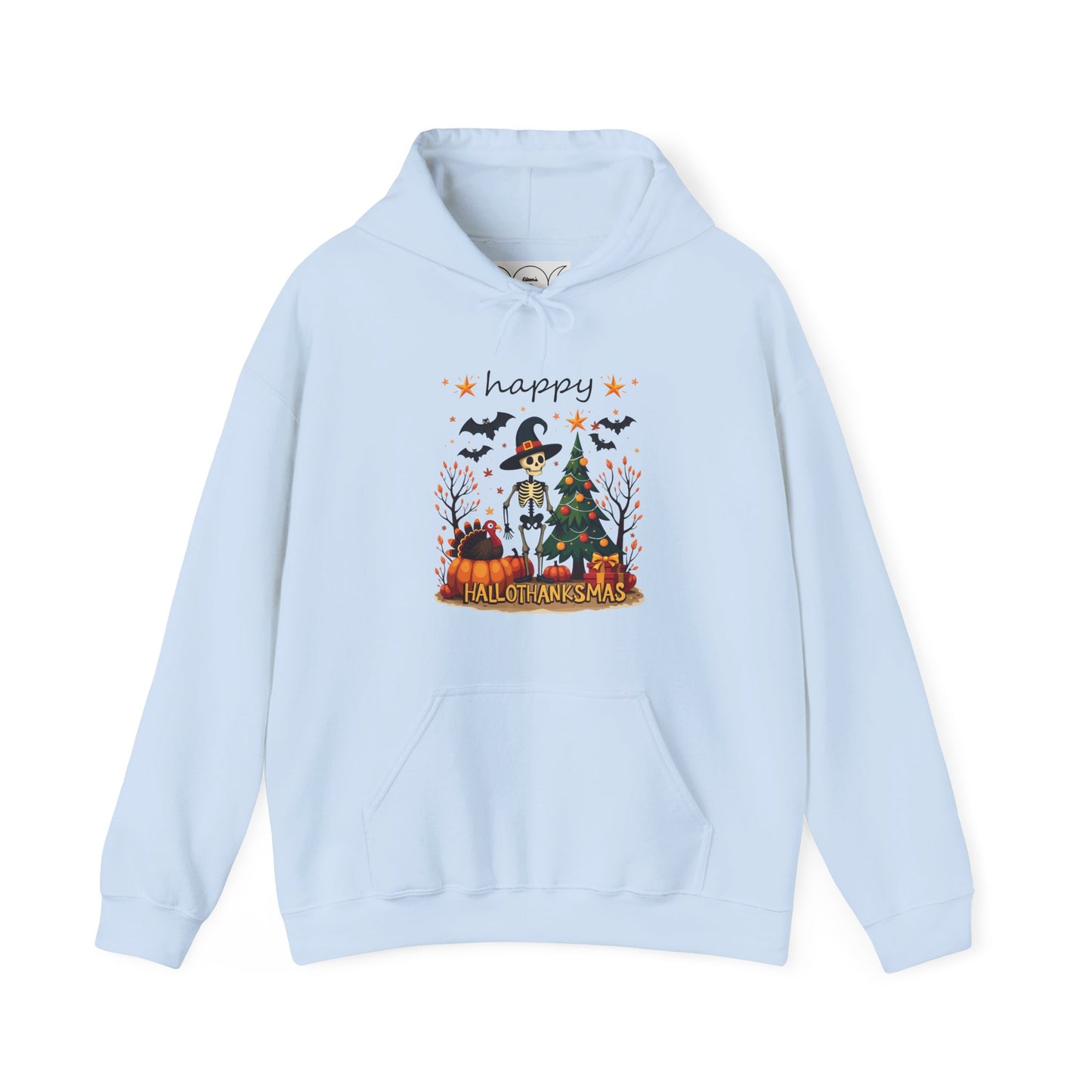 Happy hallothankmas , Unisex Heavy Blend™ Hooded Sweatshirt (no side arm design)