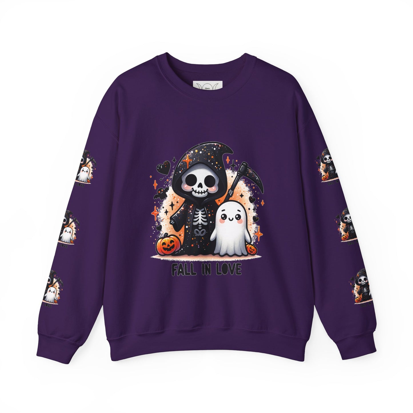 Fall in love, ™ Crewneck Sweatshirt ( sleeve design )
