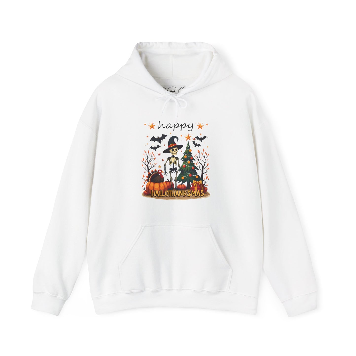 Happy hallothankmas , Unisex Heavy Blend™ Hooded Sweatshirt (no side arm design)