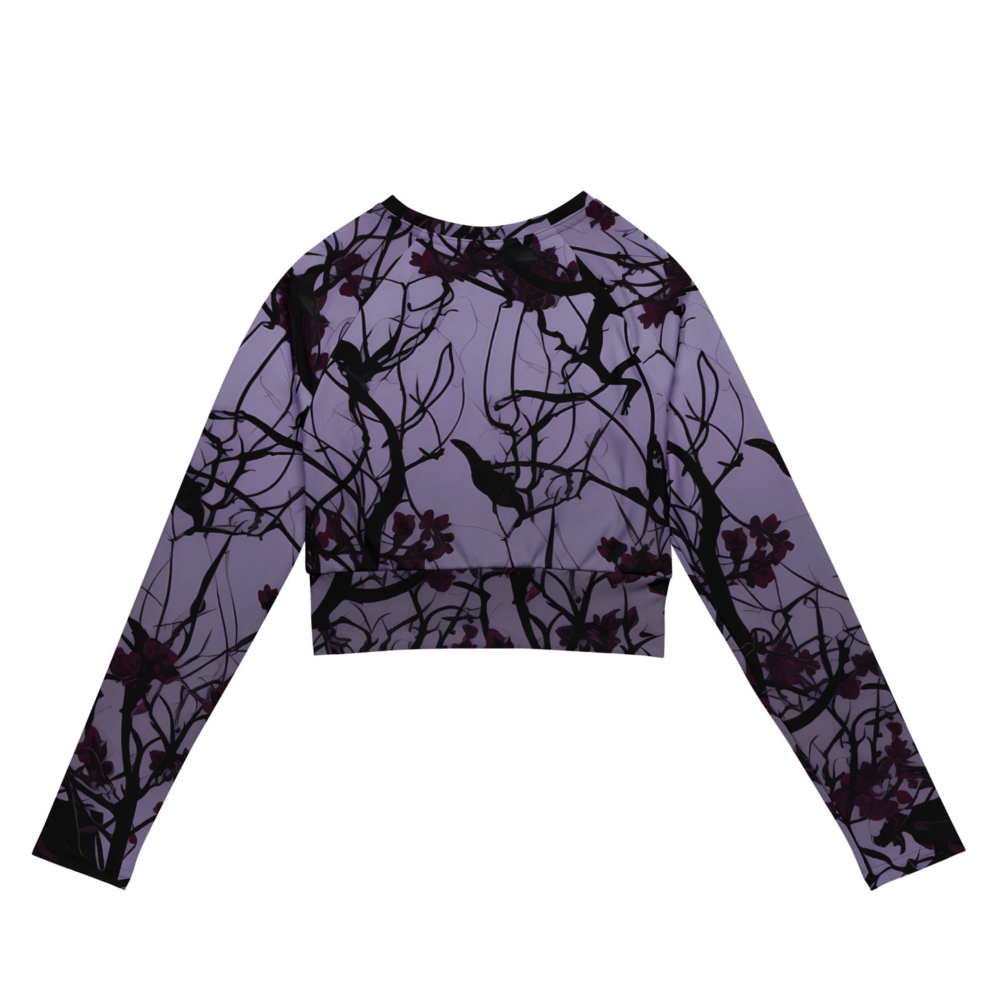 Dark vines Recycled long-sleeve crop top