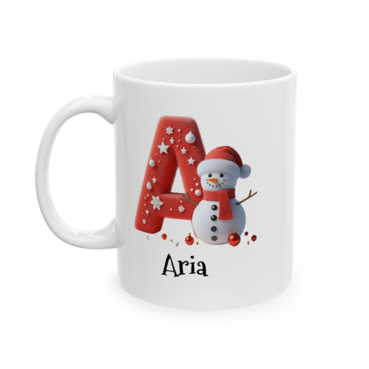 A- Z personalized snowman Ceramic Mug, (11oz, 15oz)