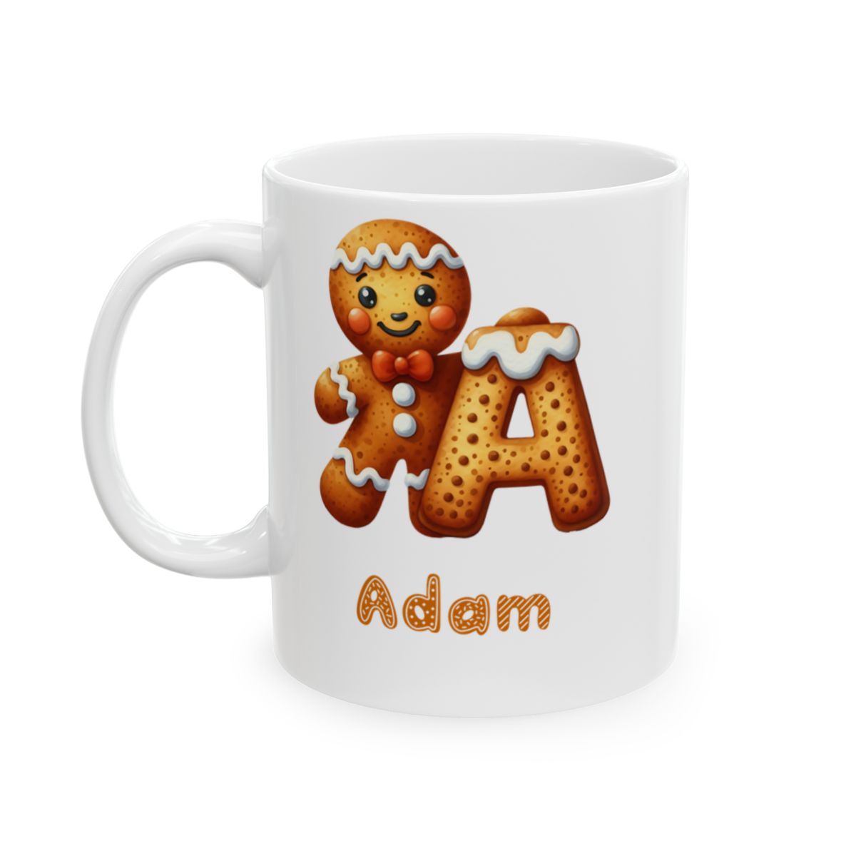 A - Z personalized gingerbread Ceramic Mug, (11oz, 15oz)