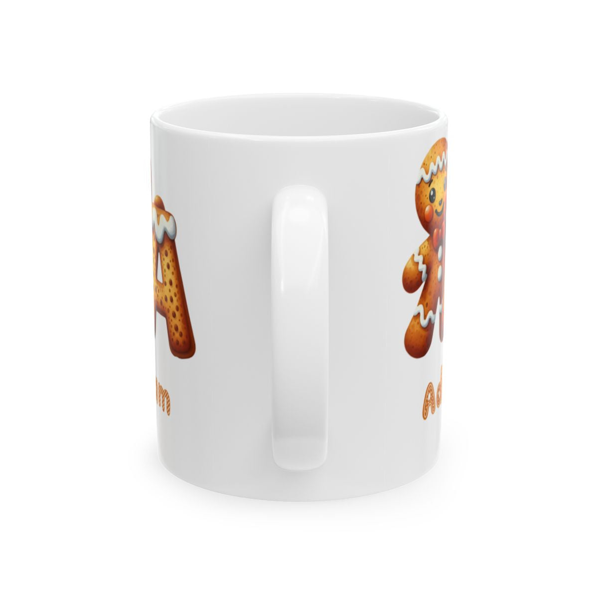 A - Z personalized gingerbread Ceramic Mug, (11oz, 15oz)