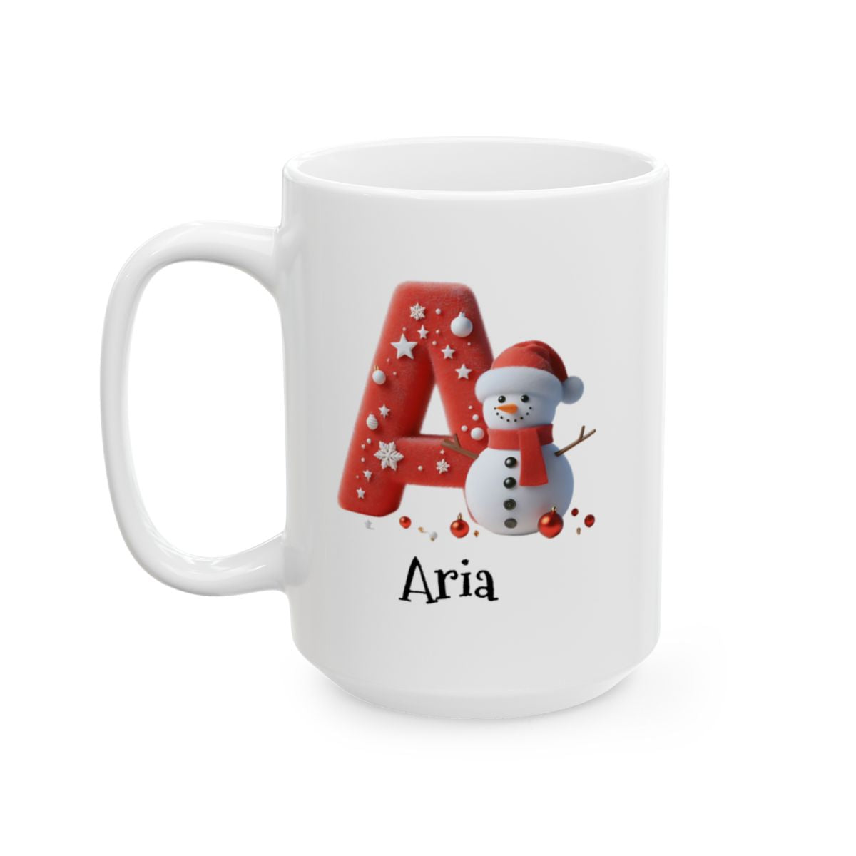 A- Z personalized snowman Ceramic Mug, (11oz, 15oz)