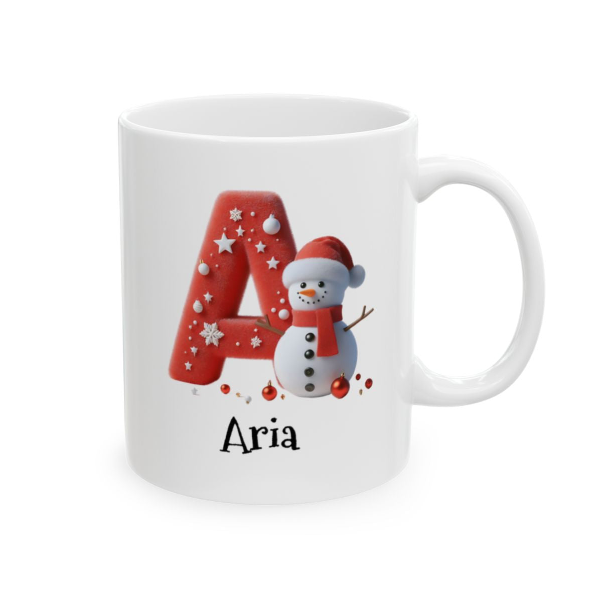 A- Z personalized snowman Ceramic Mug, (11oz, 15oz)
