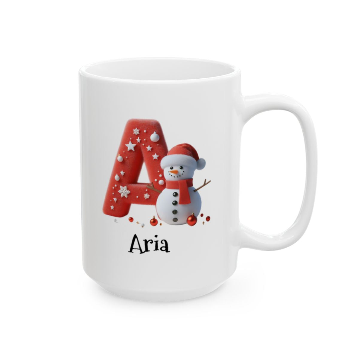 A- Z personalized snowman Ceramic Mug, (11oz, 15oz)