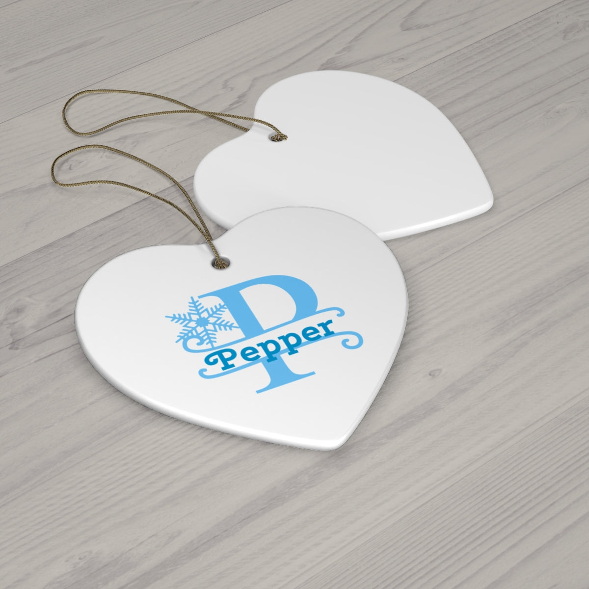 P snowflake personalized name, Ceramic Ornament, 4 Shapes