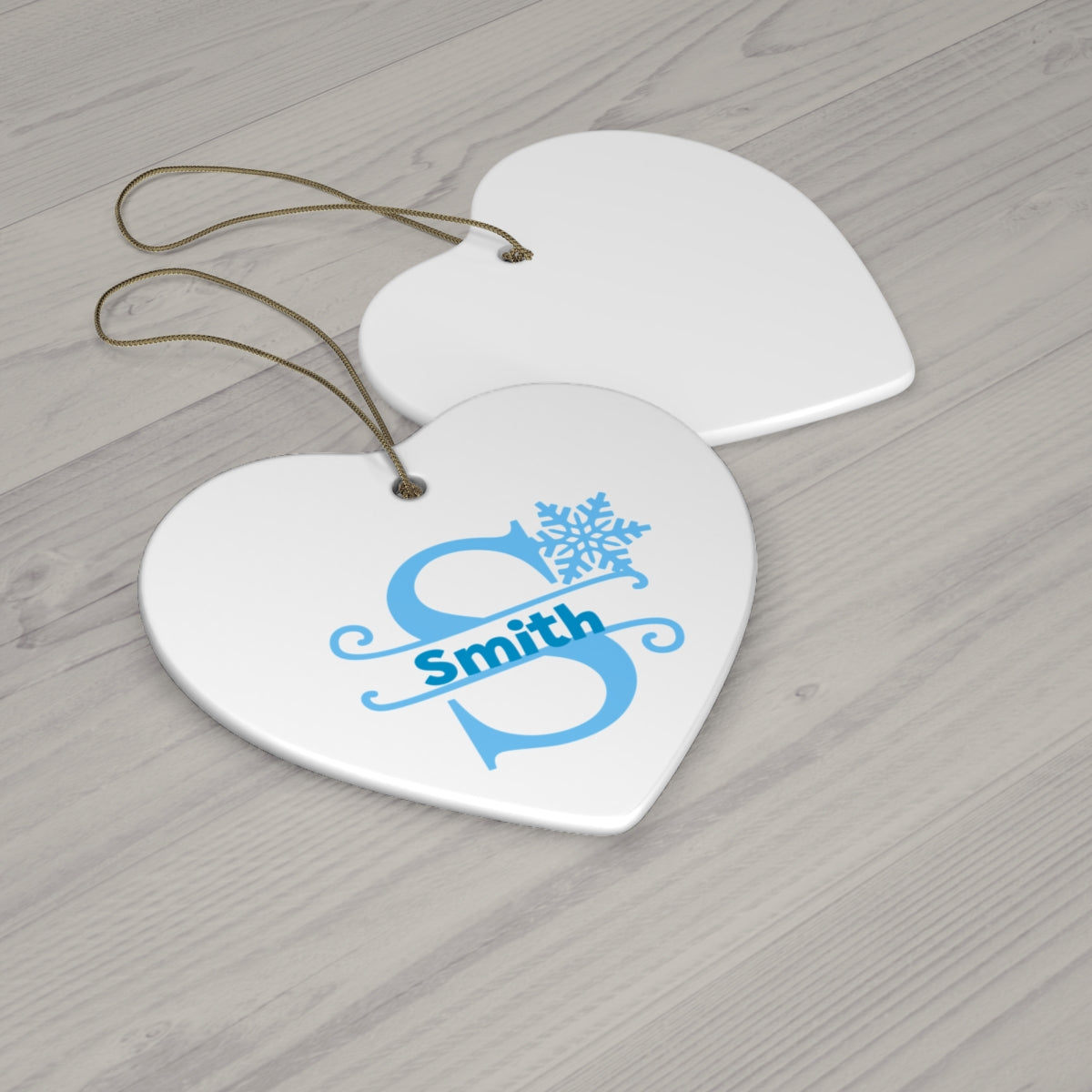 S snowflake personalized name, Ceramic Ornament, 4 Shapes