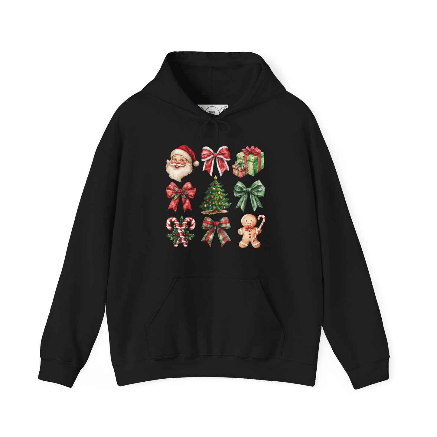 Christmas and bows ,  Unisex Heavy Blend™ Hooded Sweatshirt (no sleeve arm design)