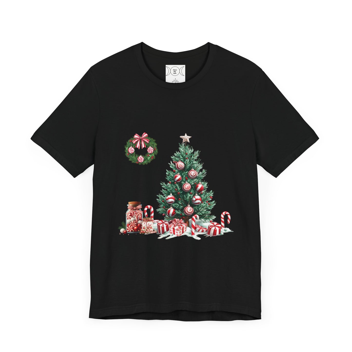 Peppermint Christmas, Unisex Jersey Short Sleeve Tee ( No sleeve design)