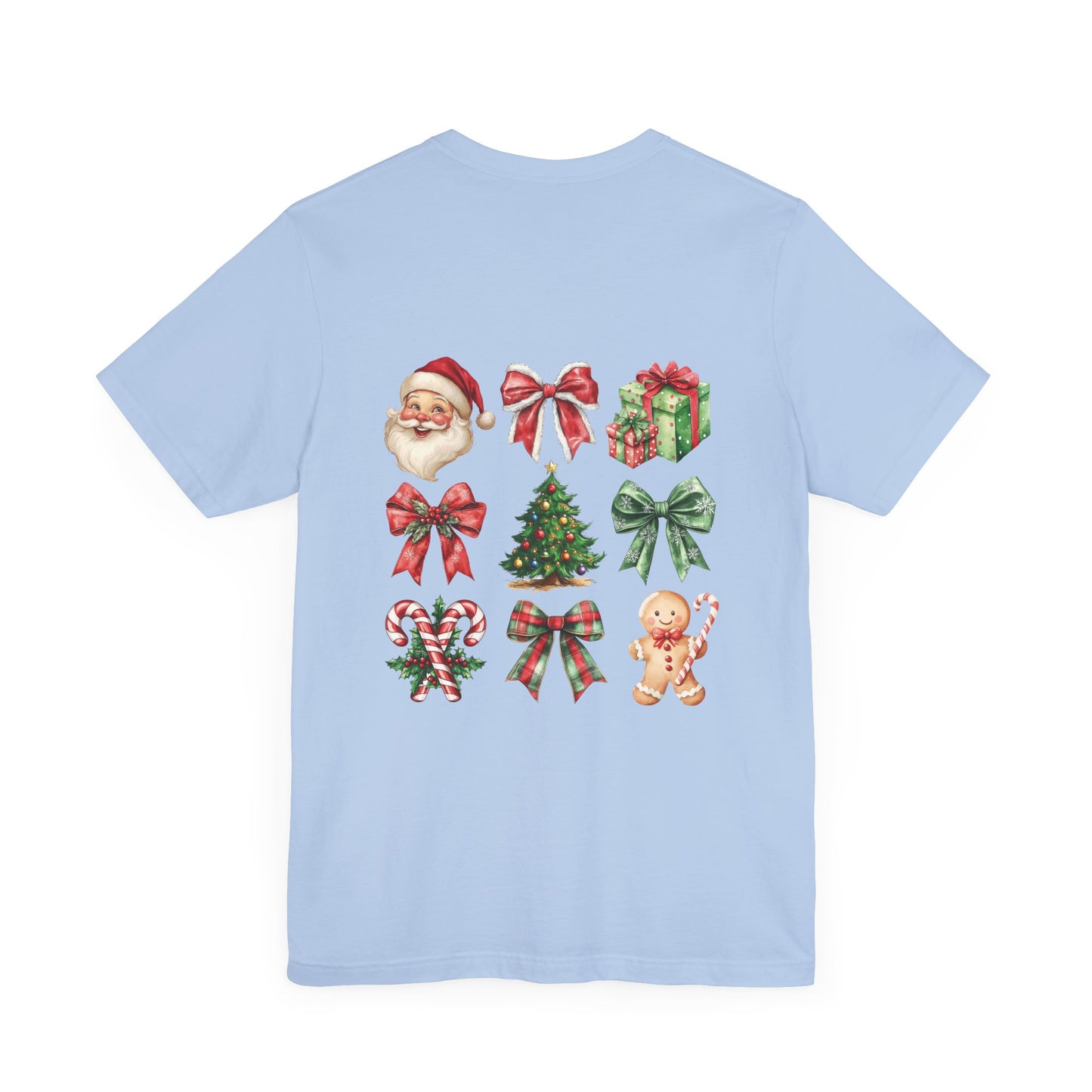 Christmas and bows , Unisex Jersey Short Sleeve Tee ( no sleeve design)