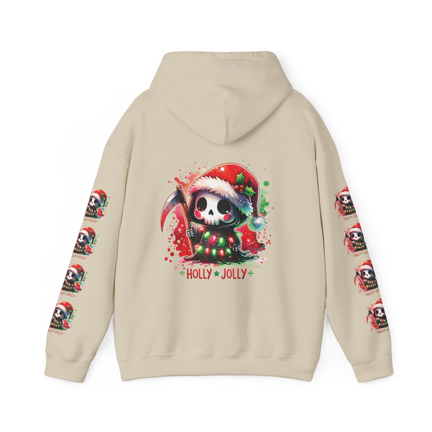 Holly jolly, Unisex Heavy Blend™ Hooded Sweatshirt (no side arm design)