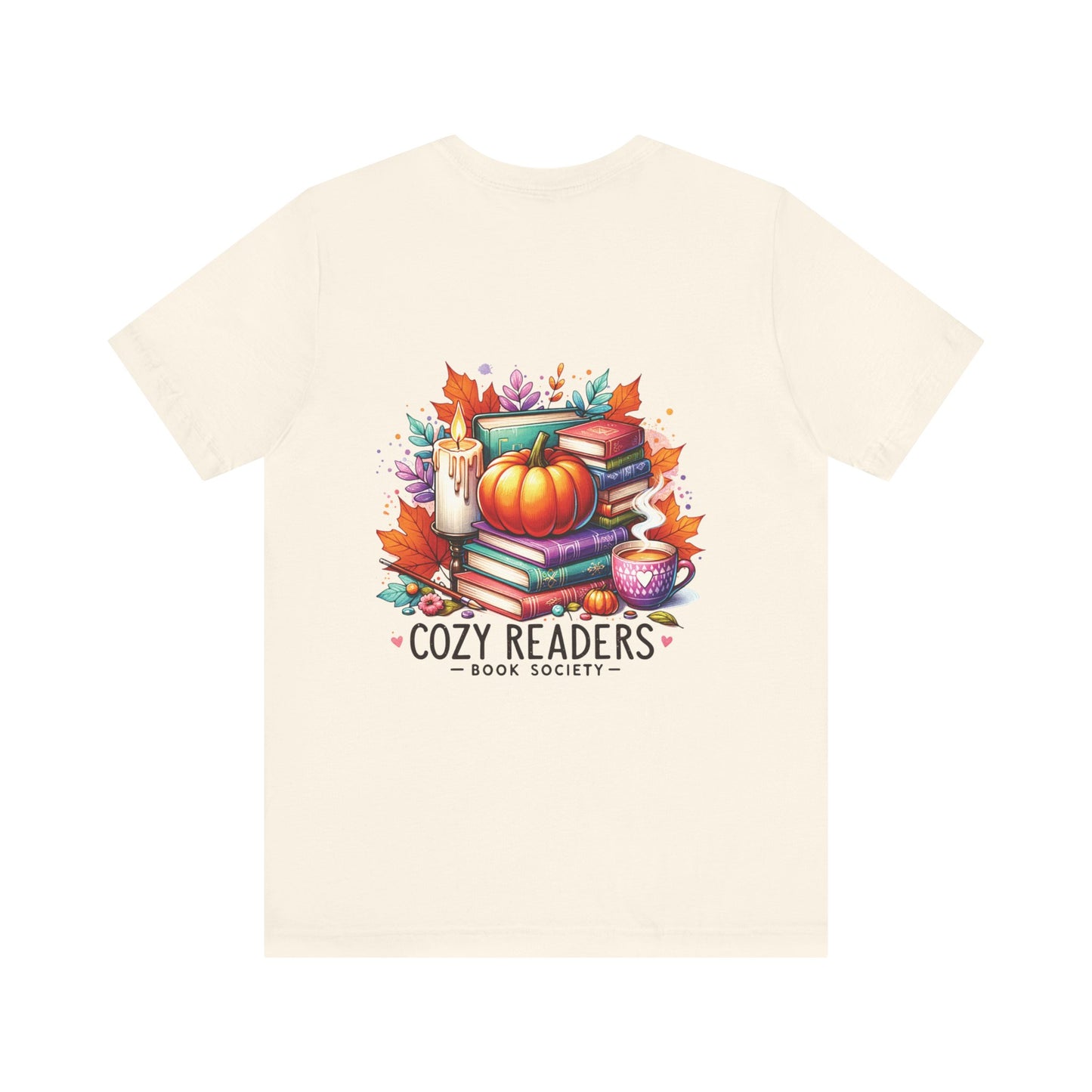 Cozy readers book society, Unisex Jersey Short Sleeve Tee (no arm design)