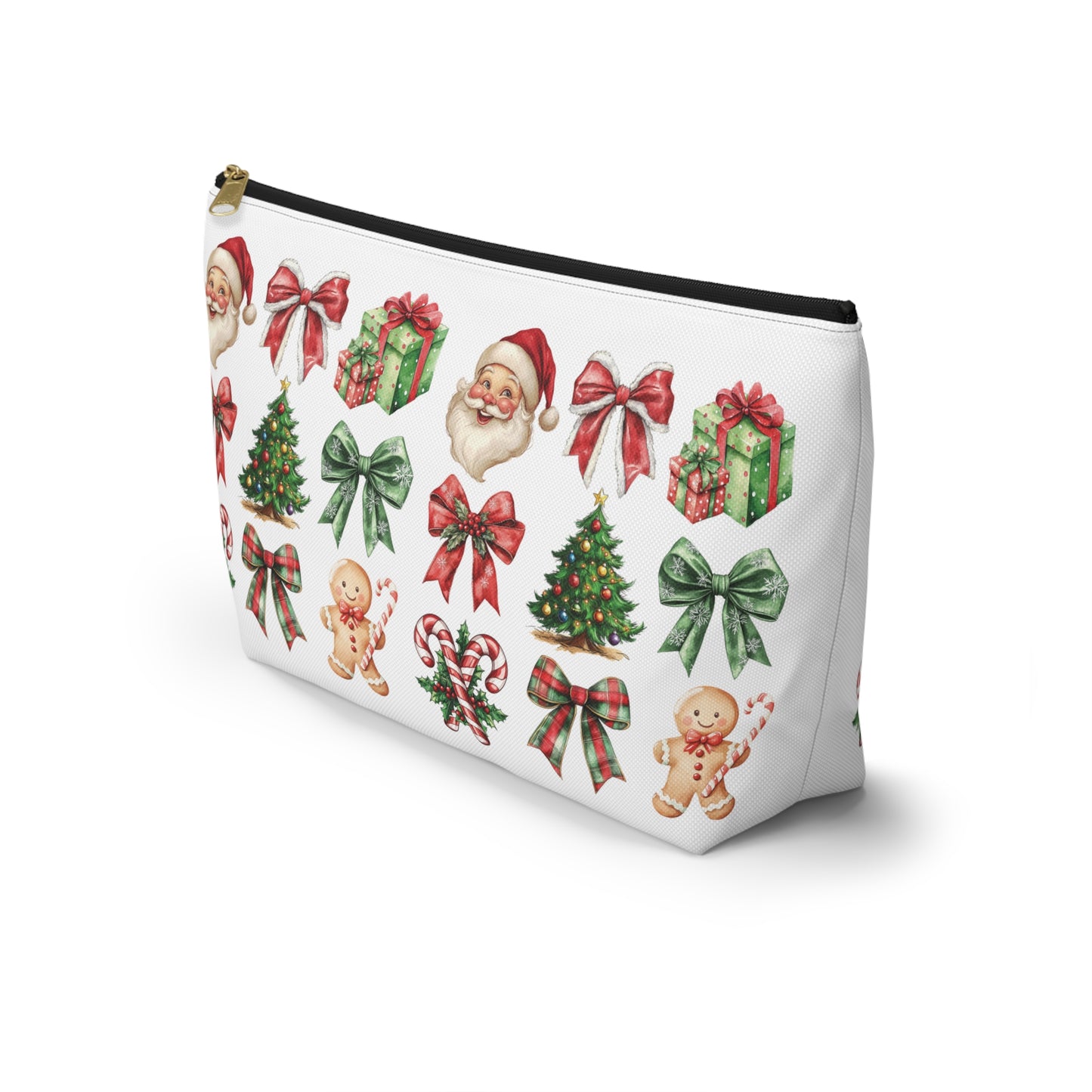 Christmas Football and bows,  Accessory Pouch w T-bottoms