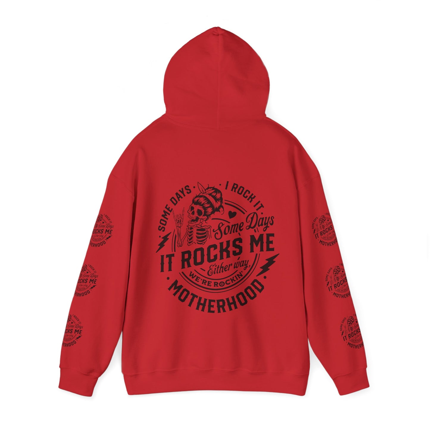 Rocking motherhood ,  Unisex Heavy Blend™ Hooded Sweatshirt (side arm design)