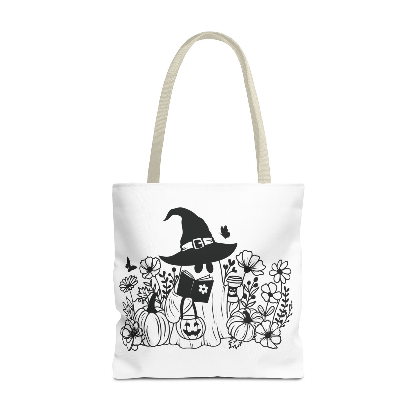 Cozy boo reading, Tote Bag (AOP)