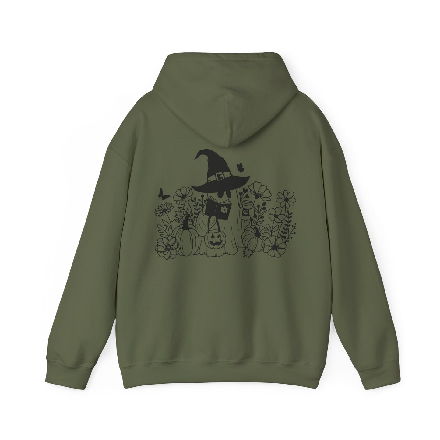 Cozy boo reading,  Unisex Heavy Blend™ Hooded Sweatshirt (no side arm design)