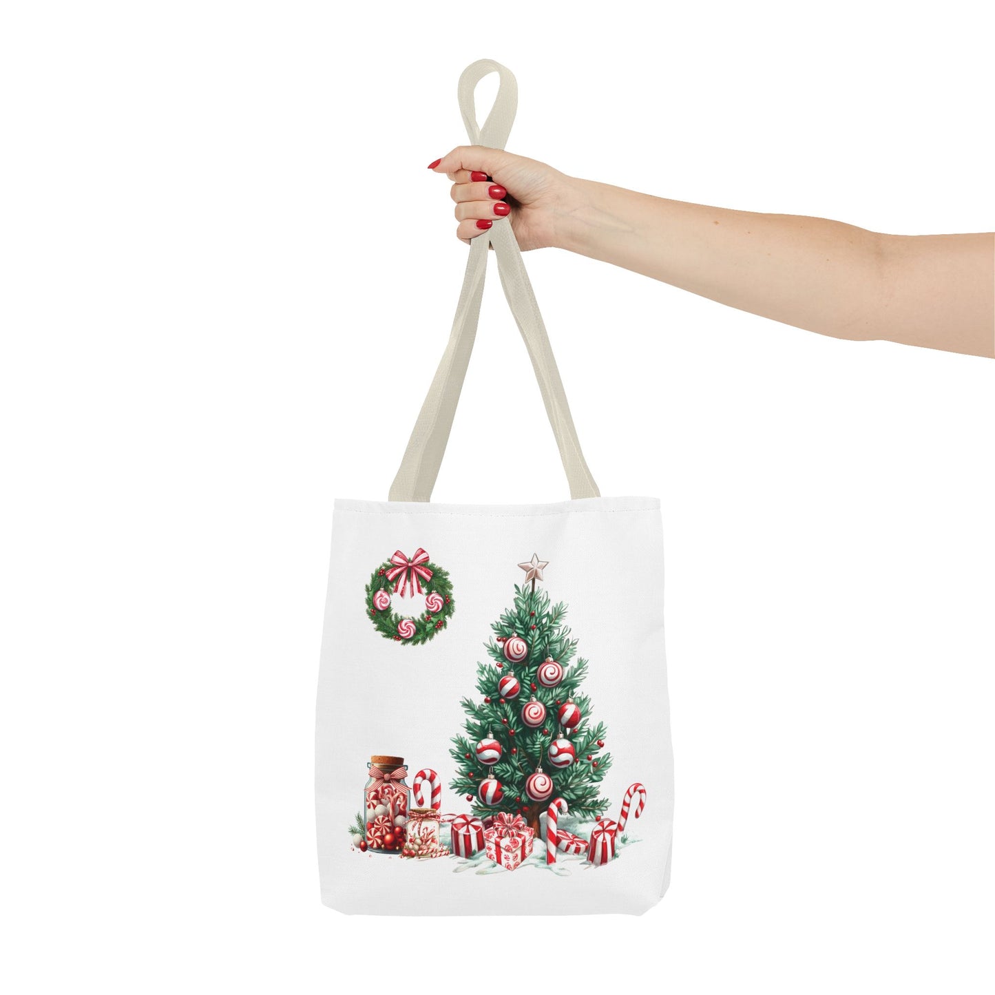 Peppermint Christmas, Tote Bag (AOP)