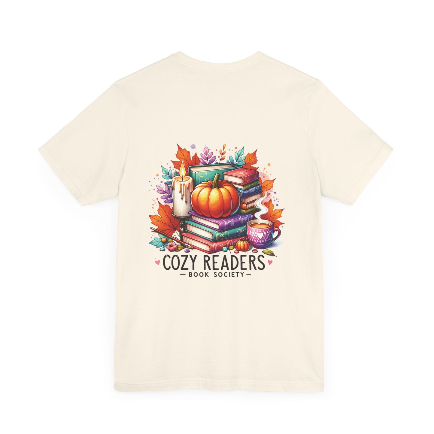 Cozy readers book society, Unisex Jersey Short Sleeve Tee (no arm design)