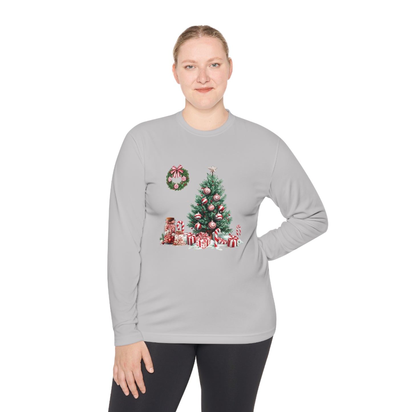 Peppermint Christmas,  Unisex Lightweight Long Sleeve Tee