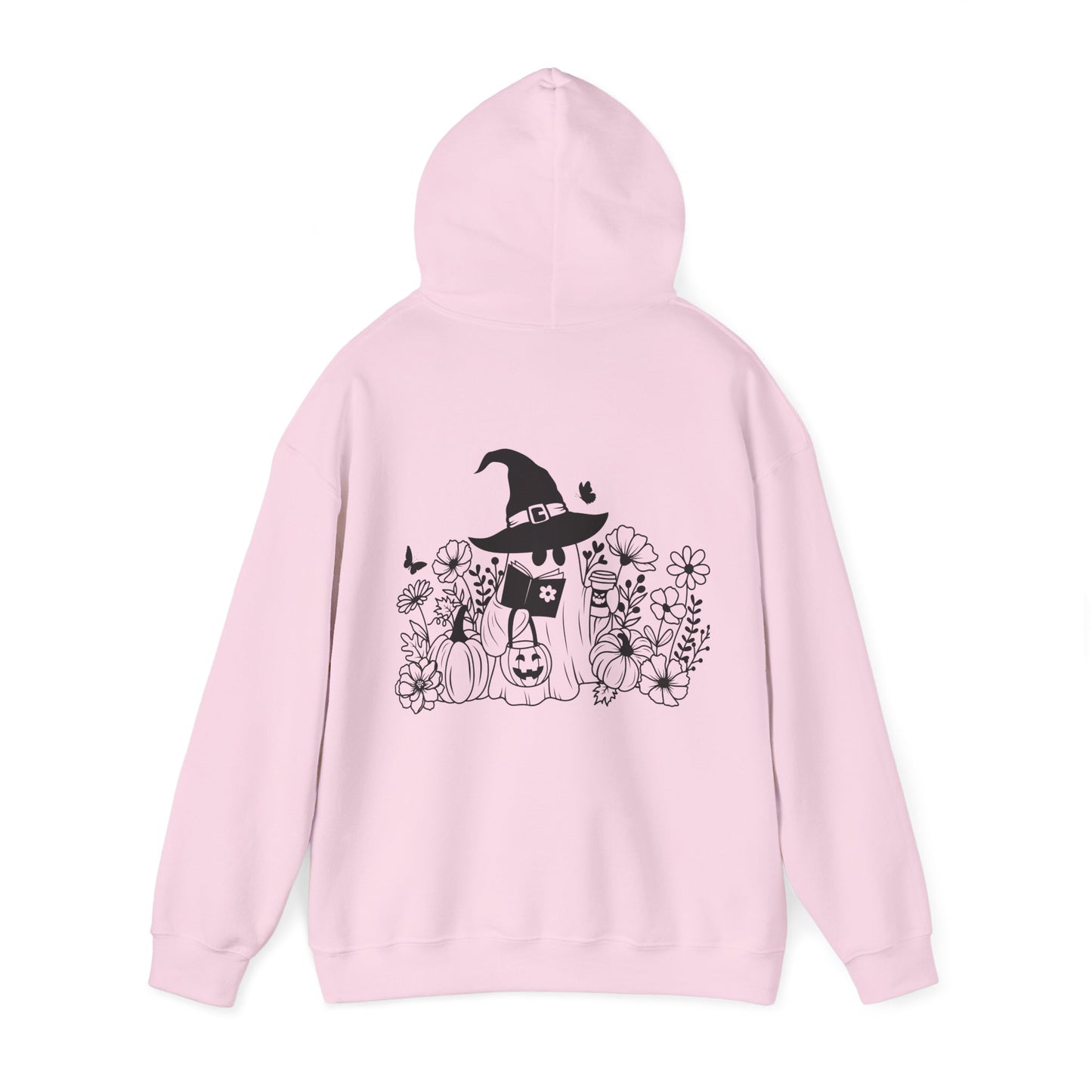 Cozy boo reading,  Unisex Heavy Blend™ Hooded Sweatshirt (no side arm design)