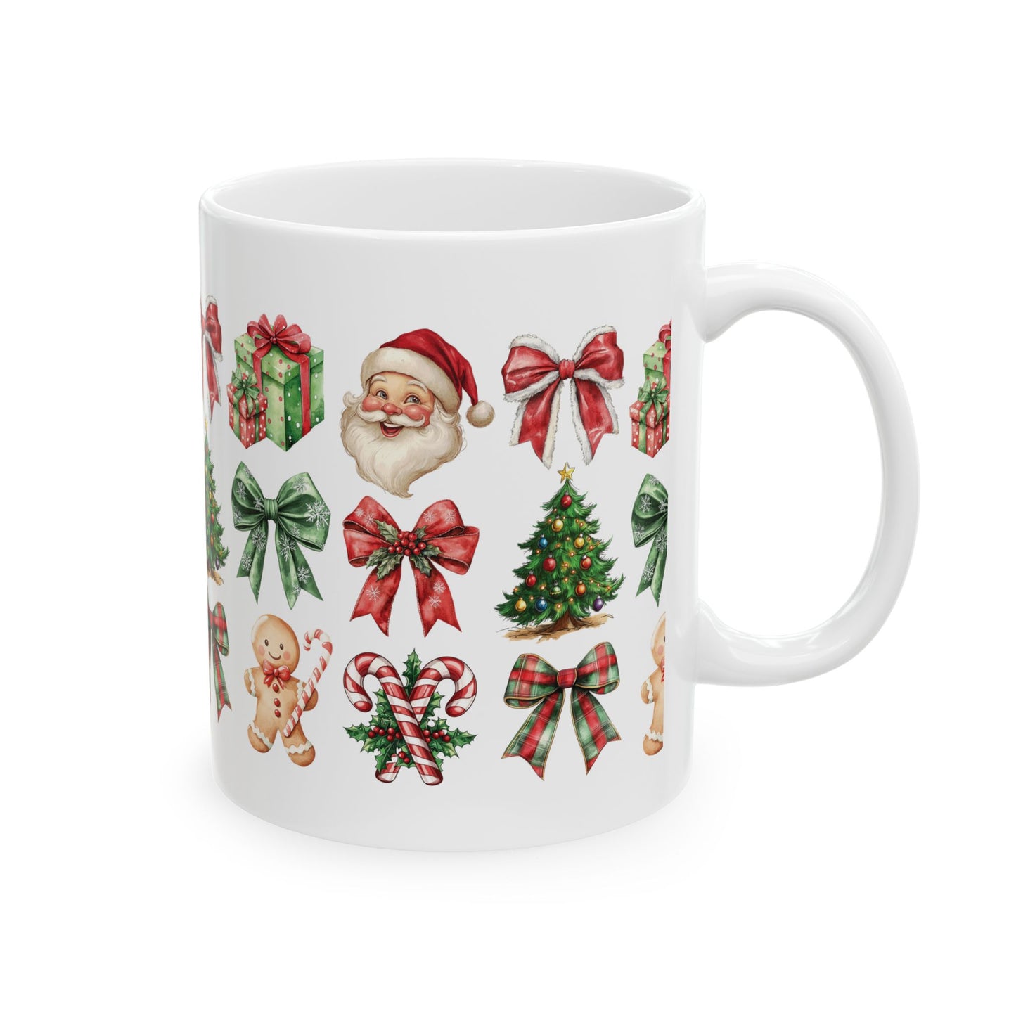 Christmas and bows, Ceramic Mug 11oz & 15 oz