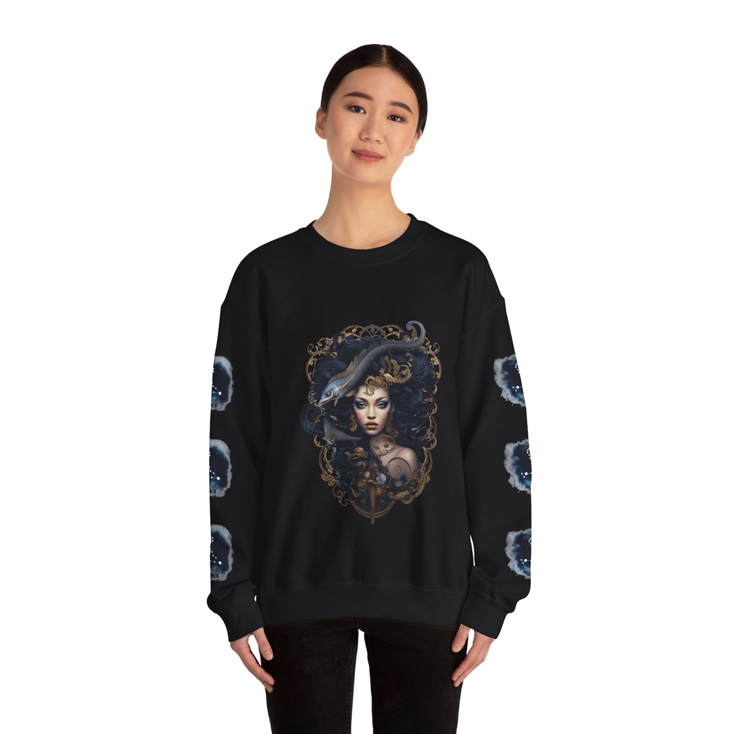 Pisces , ™ Crewneck Sweatshirt ( side arm design)