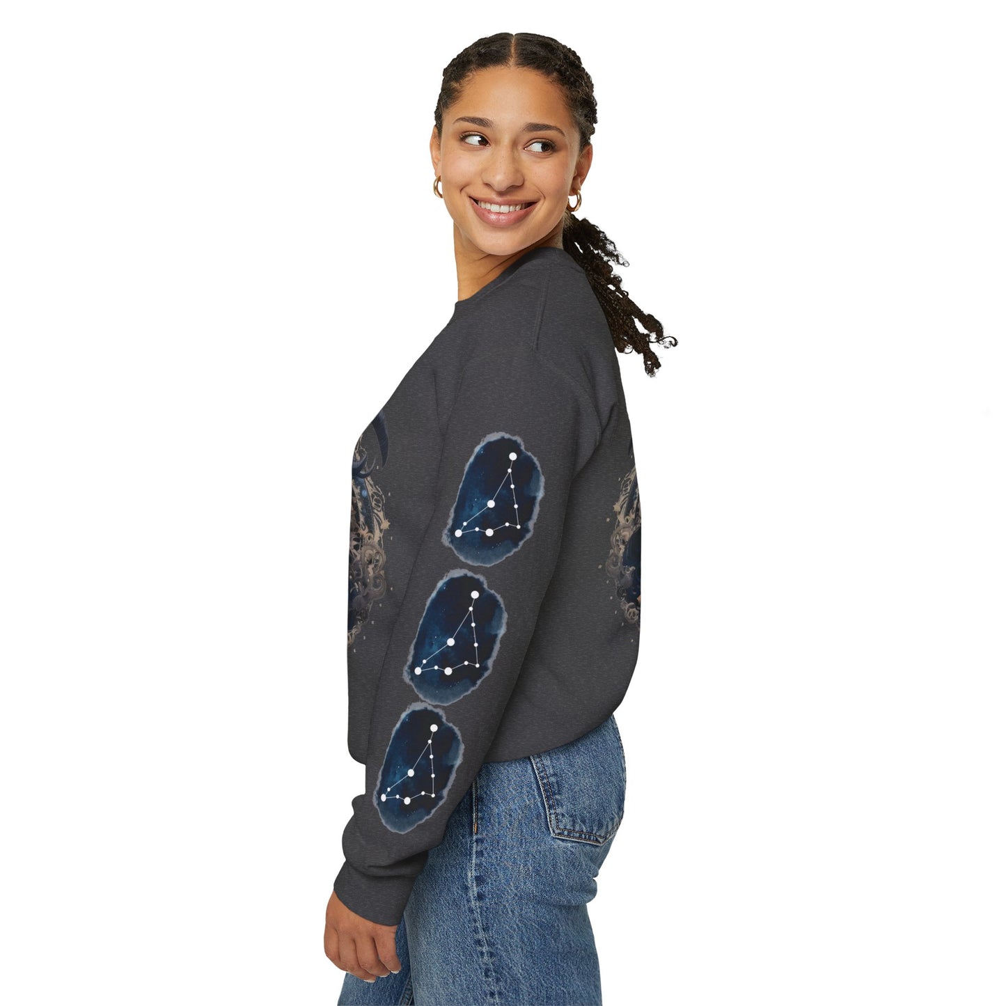 Capricorn , ™ Crewneck Sweatshirt ( side arm design)