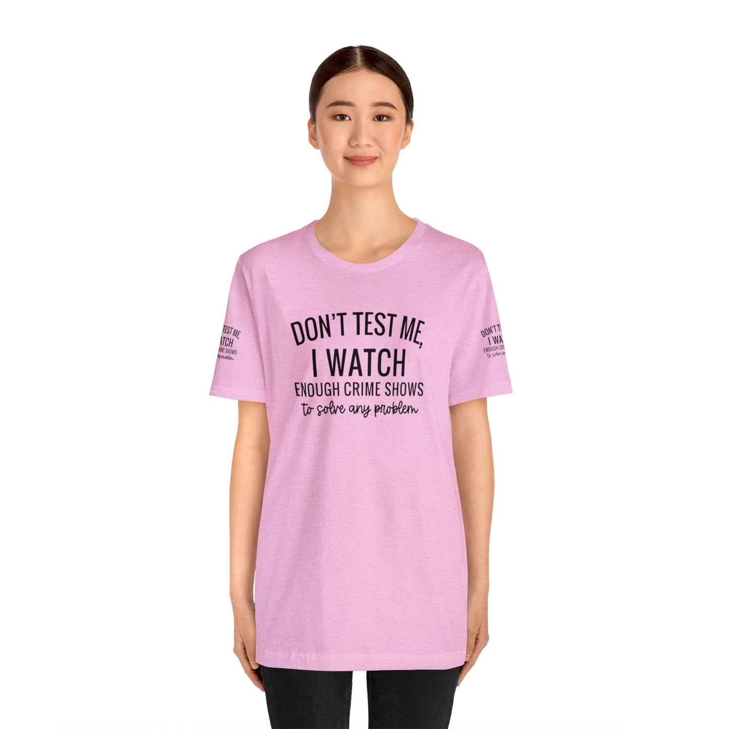 True crime watcher arm design, Unisex Jersey Short Sleeve Tee