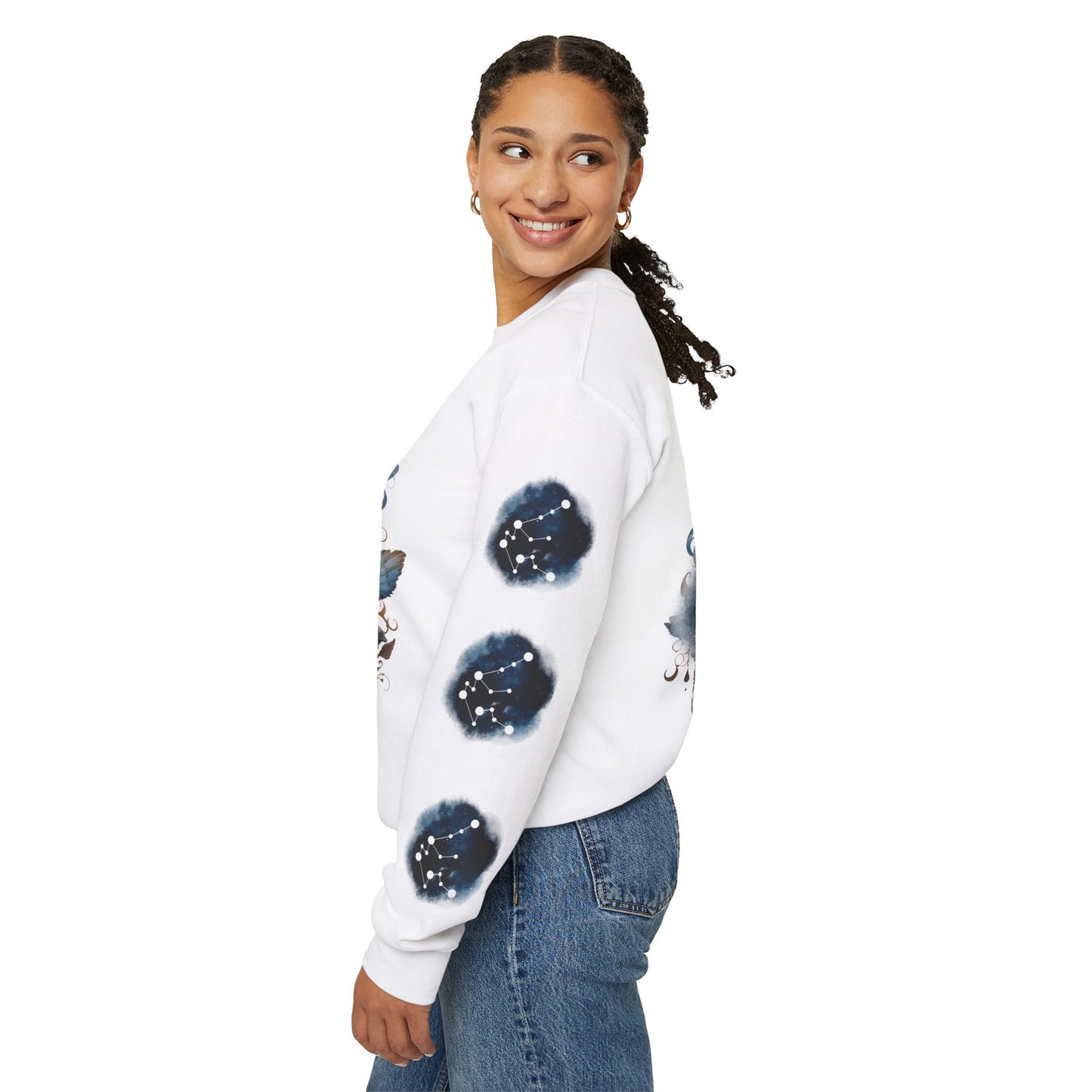 Aquarius , ™ Crewneck Sweatshirt ( side arm design)