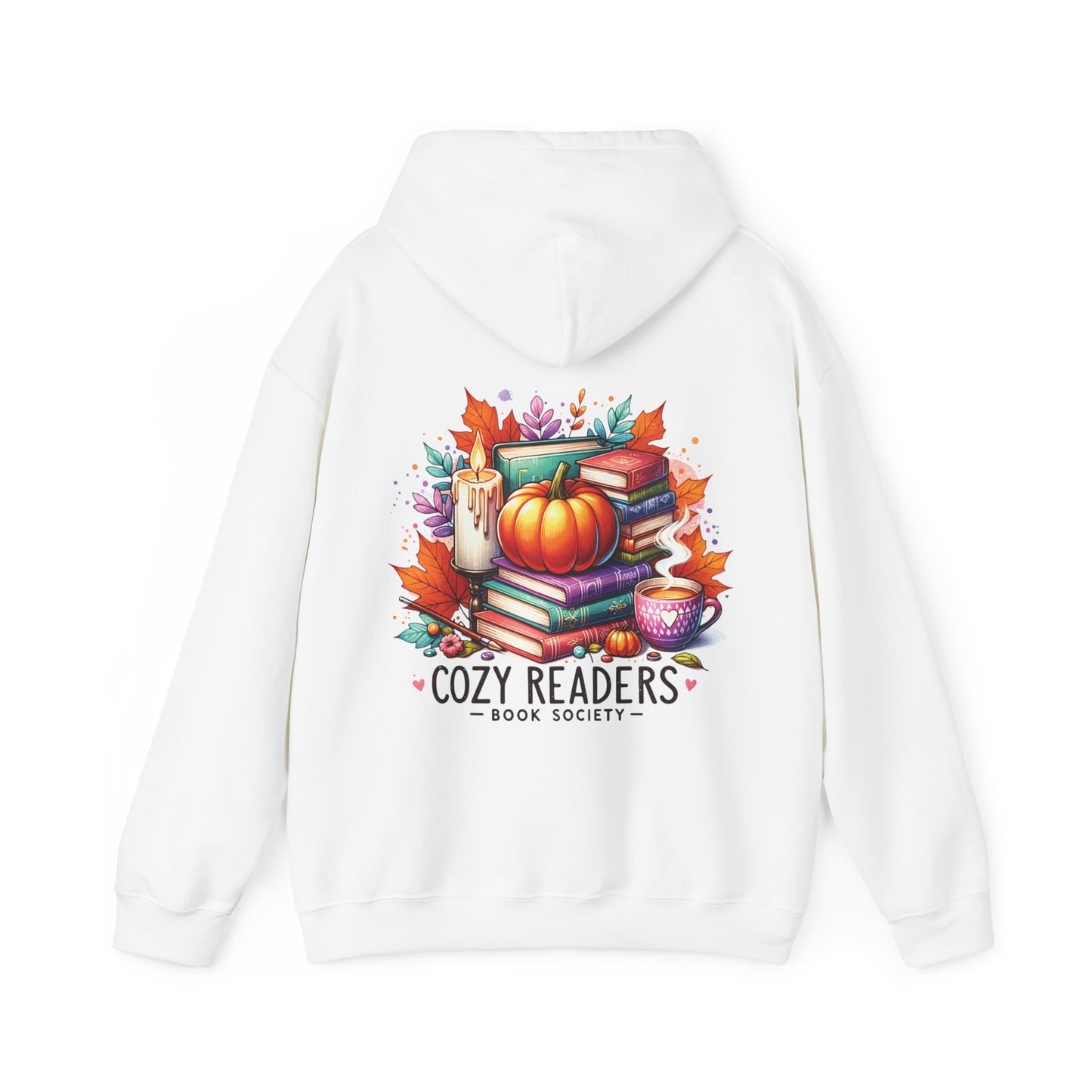 Cozy reader book society,  Unisex Heavy Blend™ Hooded Sweatshirt (no side arm design)