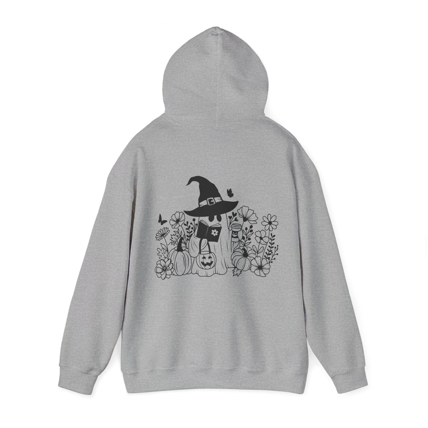 Cozy boo reading,  Unisex Heavy Blend™ Hooded Sweatshirt (no side arm design)