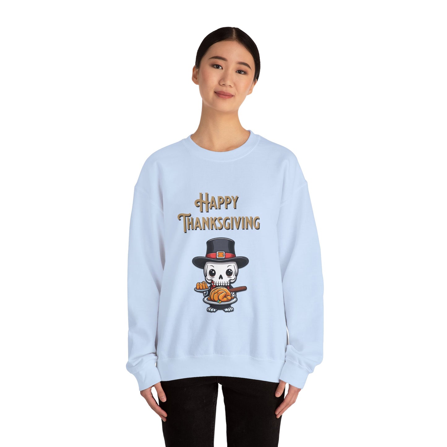 Happy thanksgiving, ™ Crewneck Sweatshirt ( sleeve design )