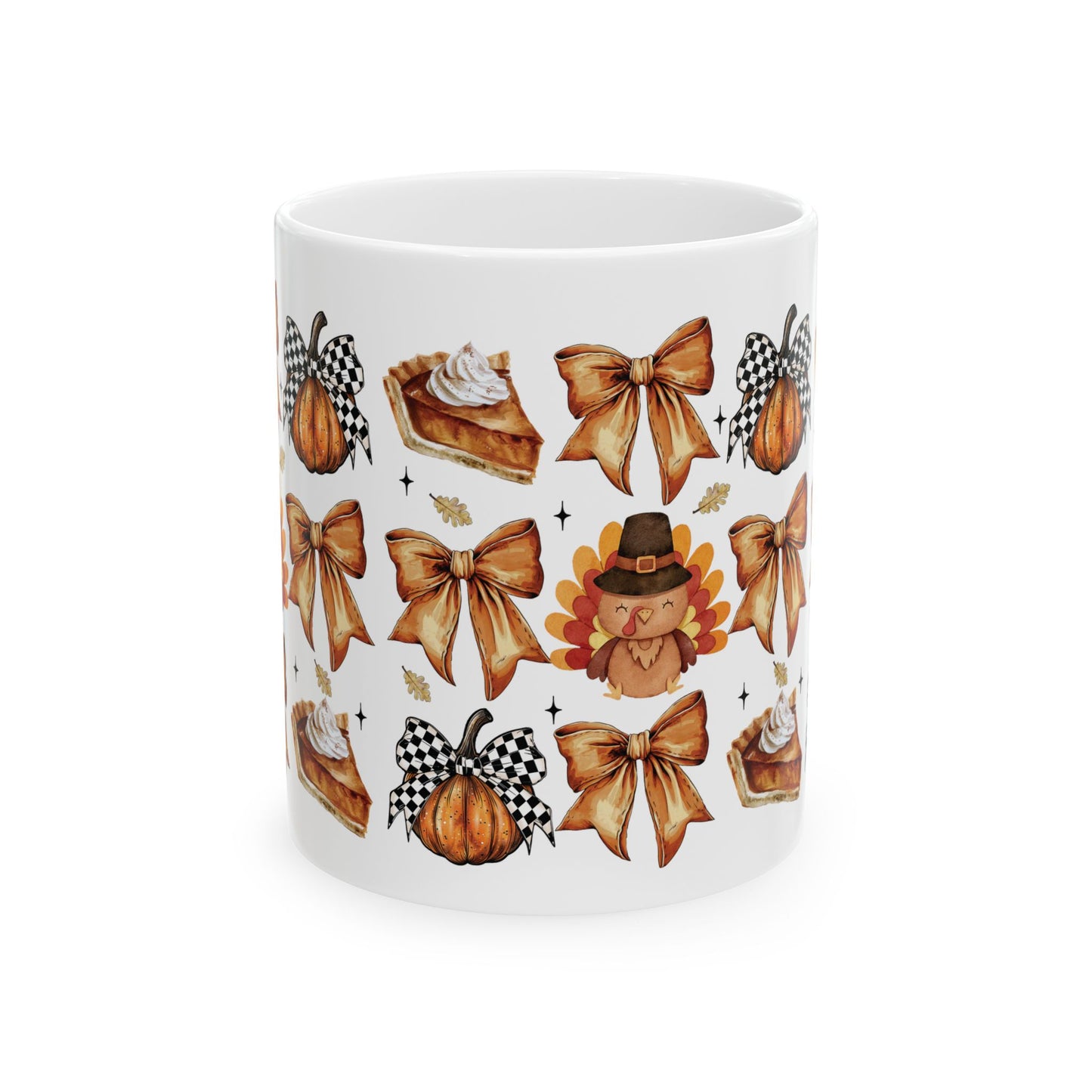 Thanksgiving and bows, Ceramic Mug 11oz & 15 oz