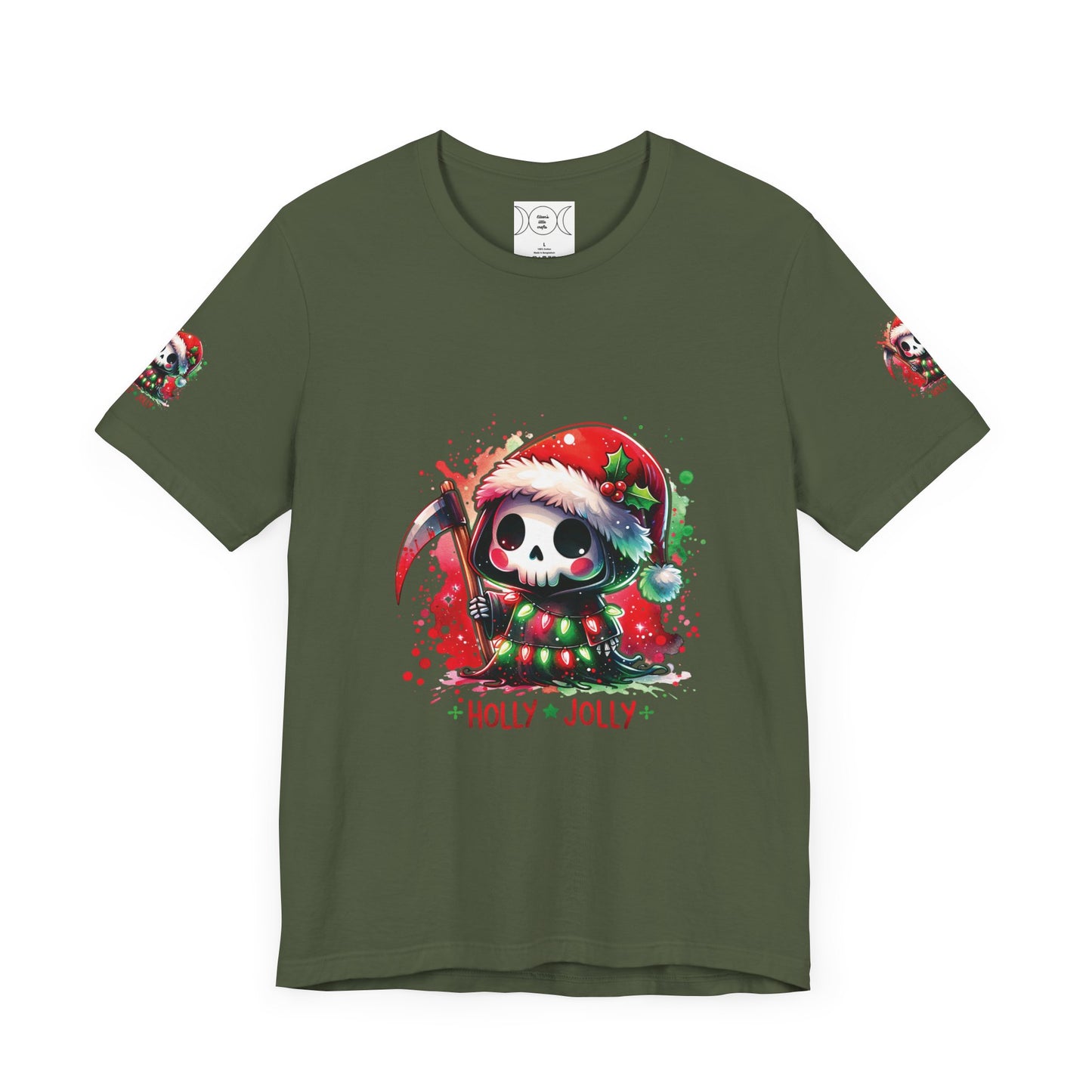 Copy of Holly jolly , Unisex Jersey Short Sleeve Tee ( sleeve design)