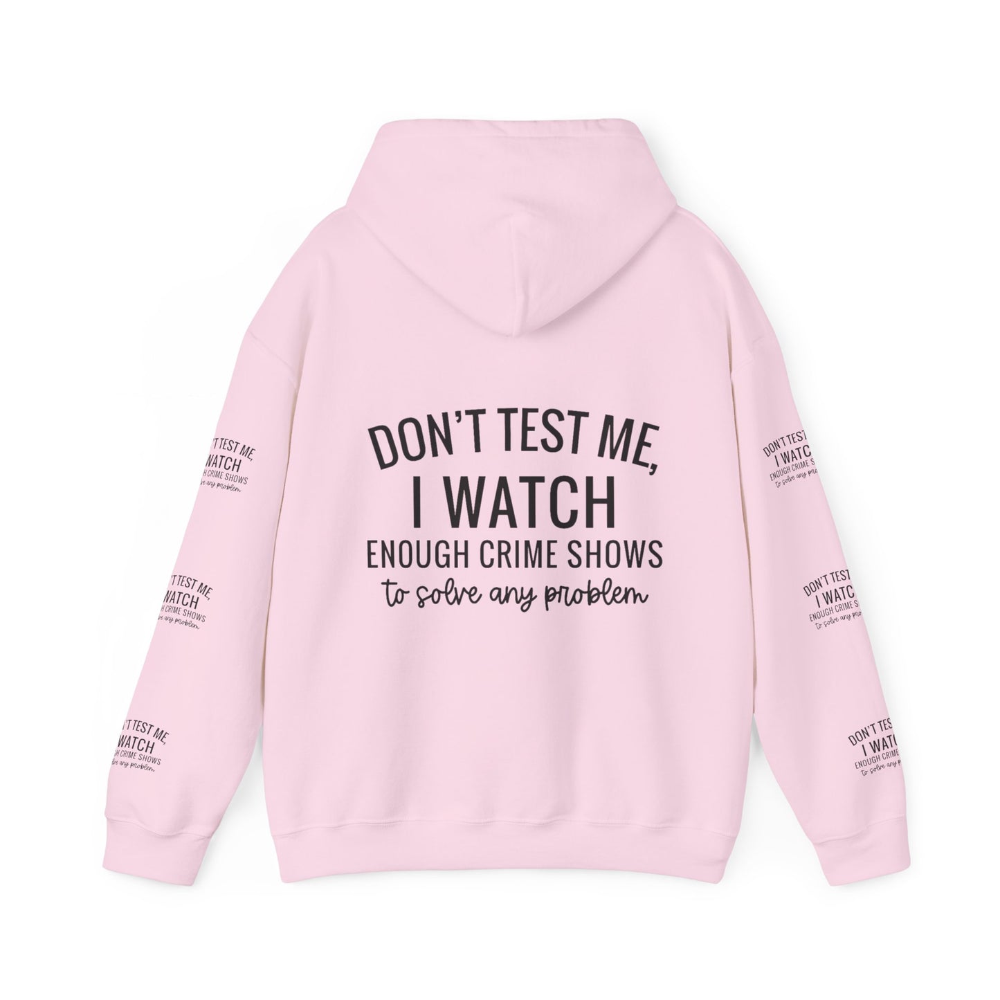 True crime watcher arm design, Unisex Heavy Blend™ Hooded Sweatshirt (side arm design)