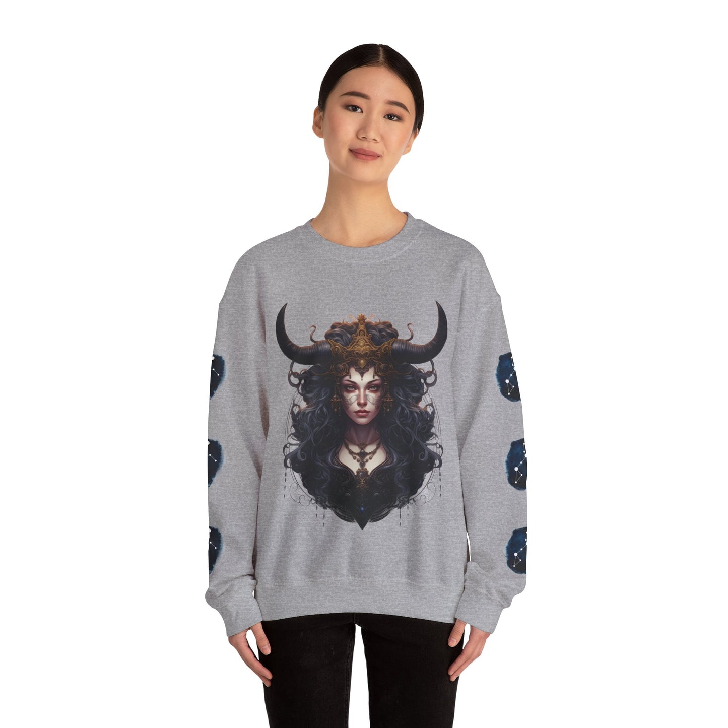 Taurus , ™ Crewneck Sweatshirt ( sleeve design)