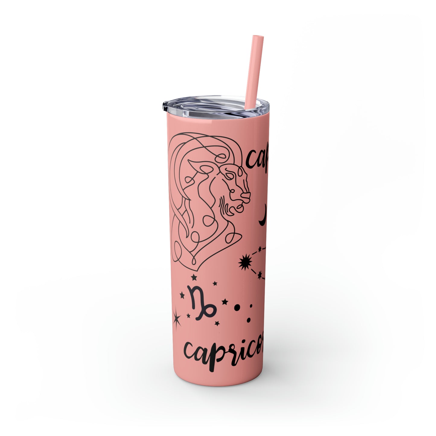 Capricorn Skinny Tumbler with Straw, 20oz