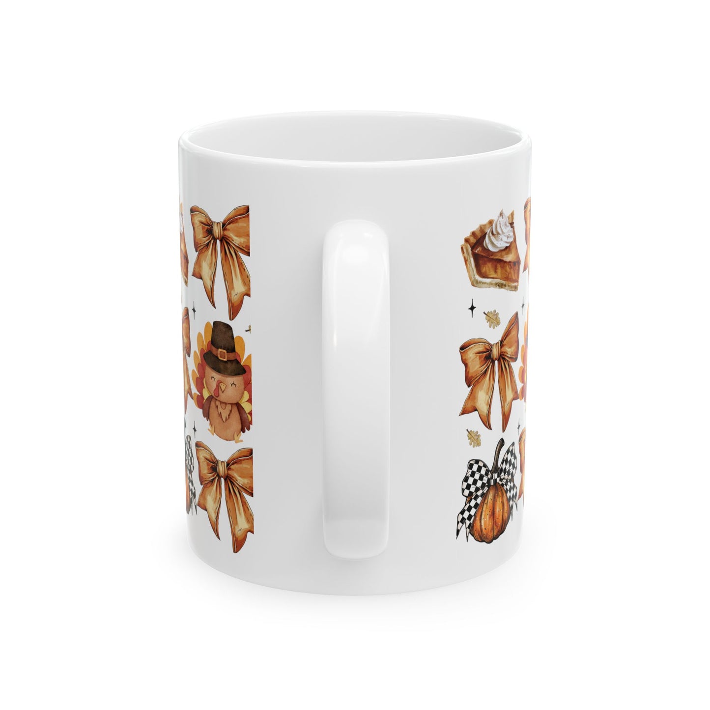 Thanksgiving and bows, Ceramic Mug 11oz & 15 oz