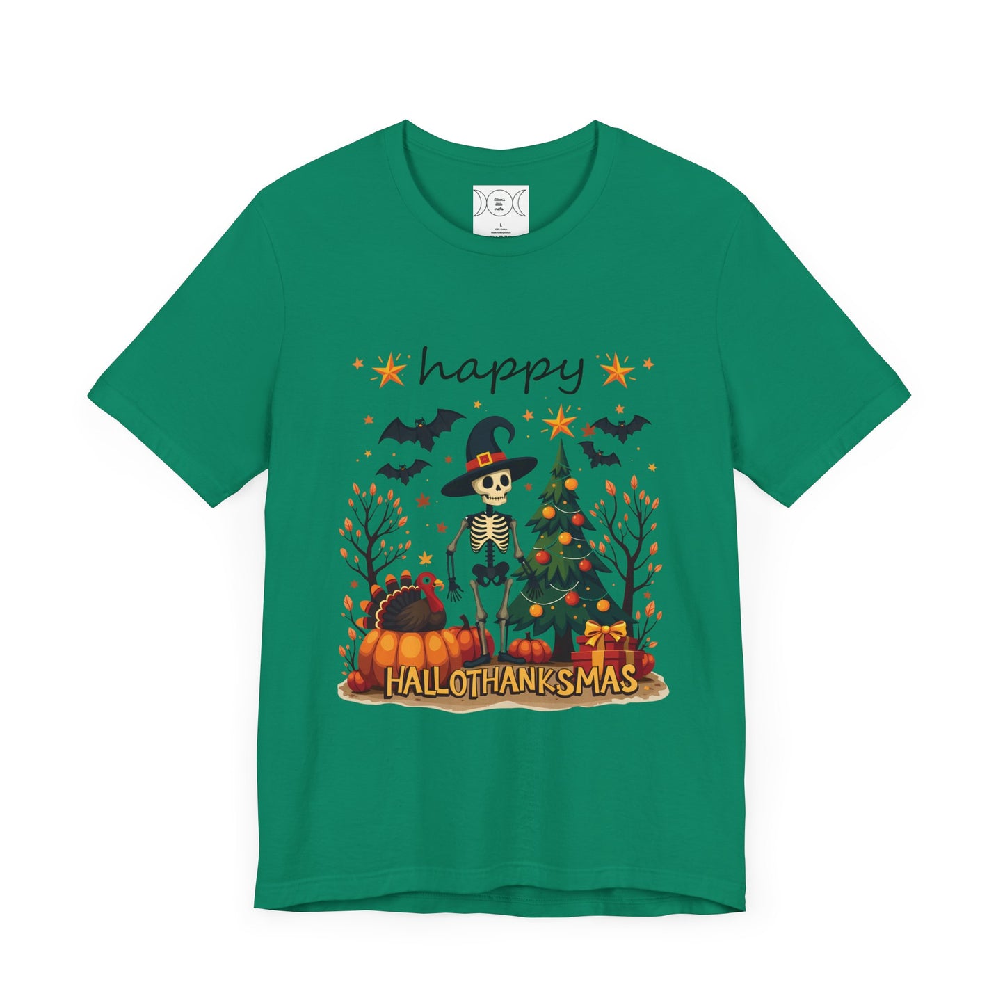 Happy hellothanksmas, , Unisex Jersey Short Sleeve Tee ( No sleeve design)