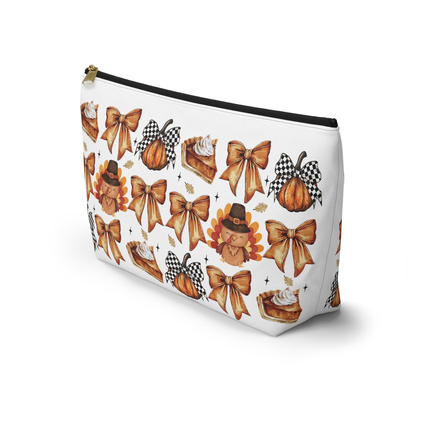 Thanksgiving and bows,  Accessory Pouch w T-bottoms