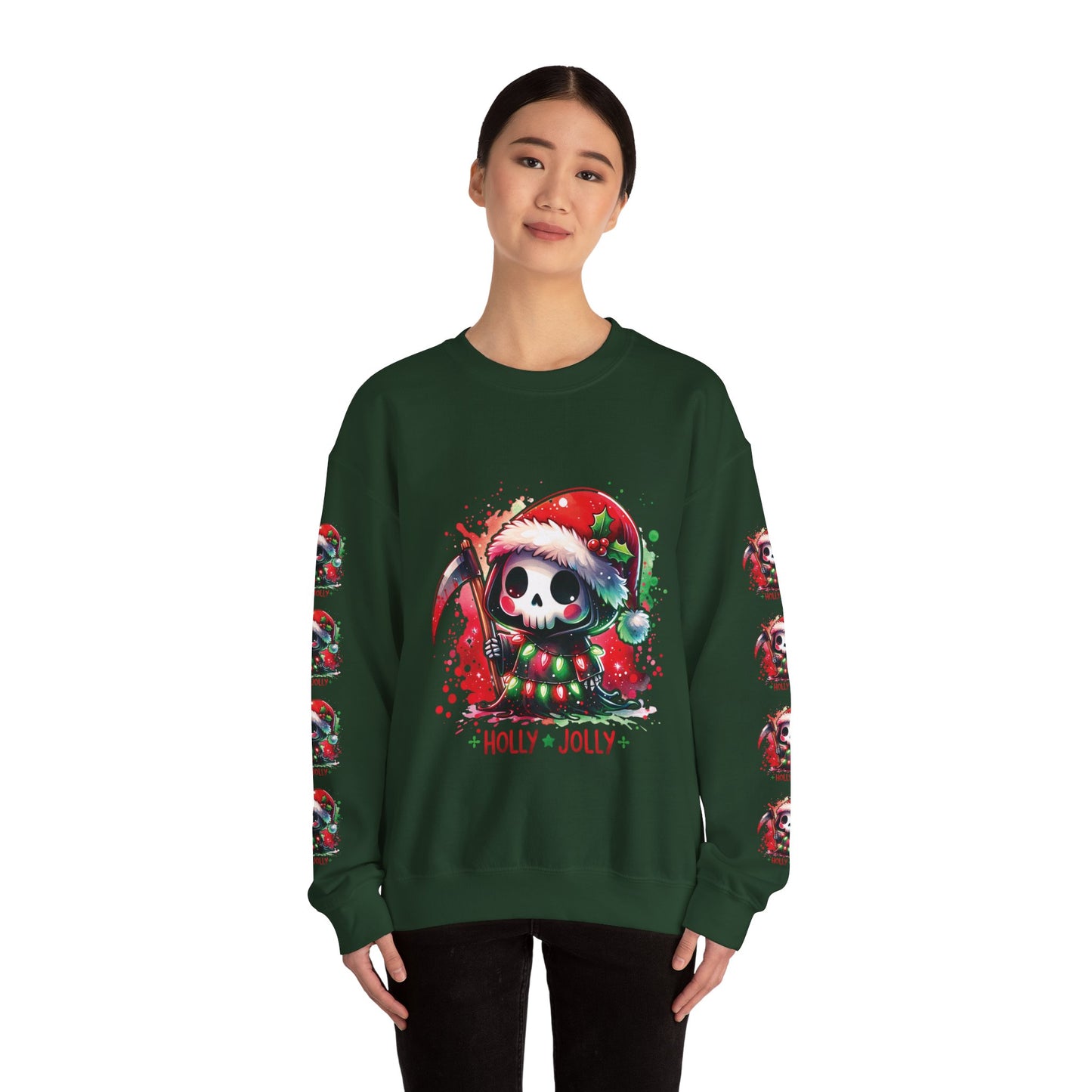 Holly jolly, ™ Crewneck Sweatshirt ( sleeve design )