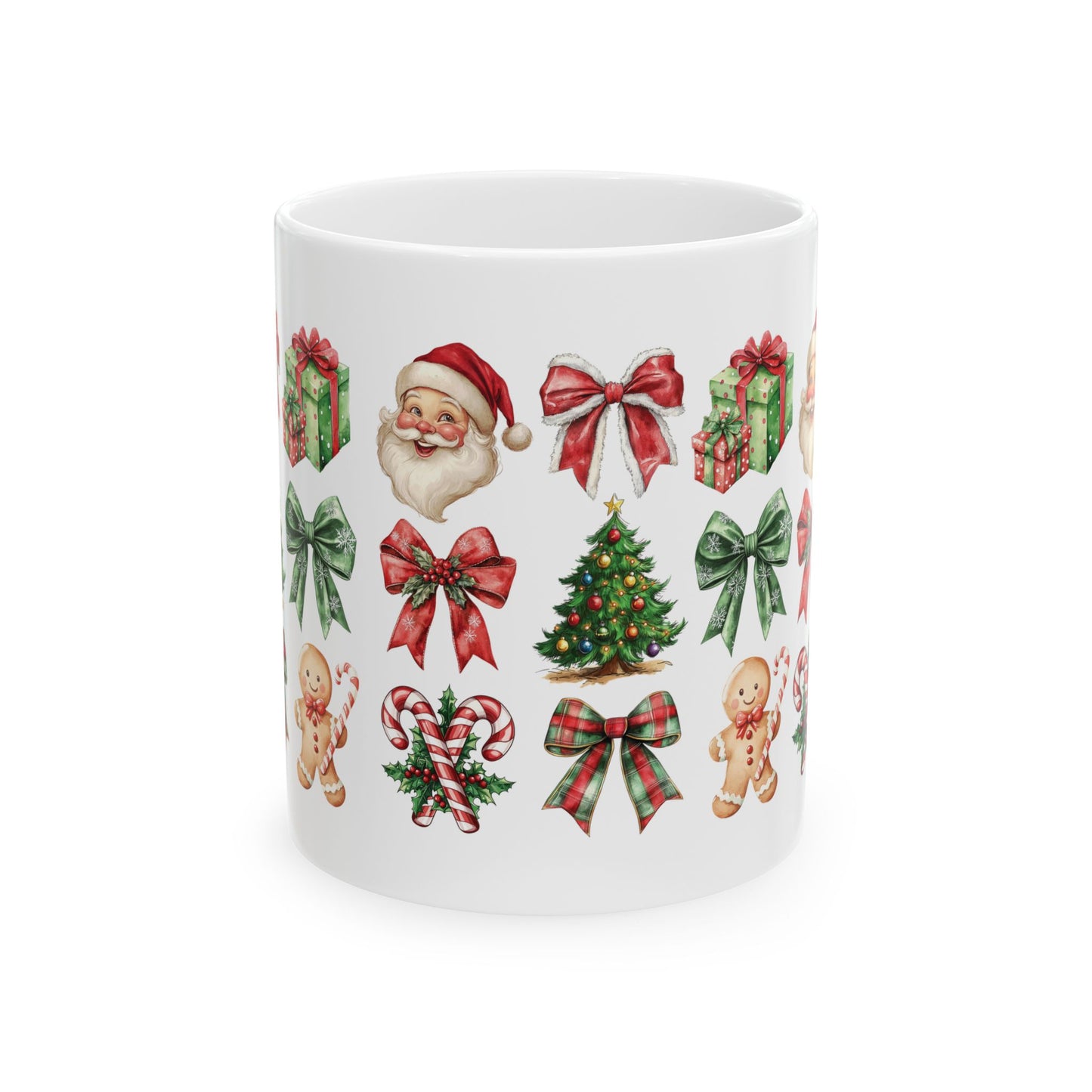 Christmas and bows, Ceramic Mug 11oz & 15 oz