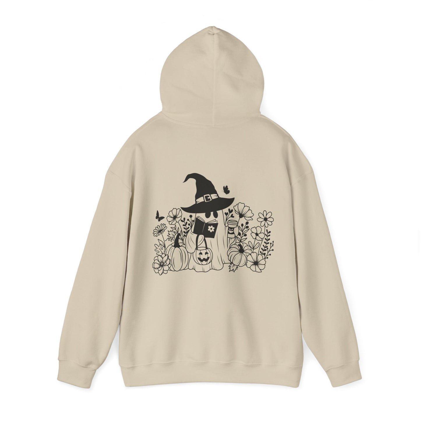 Cozy boo reading,  Unisex Heavy Blend™ Hooded Sweatshirt (no side arm design)